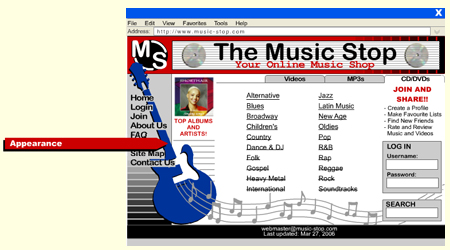Webpage Appearance